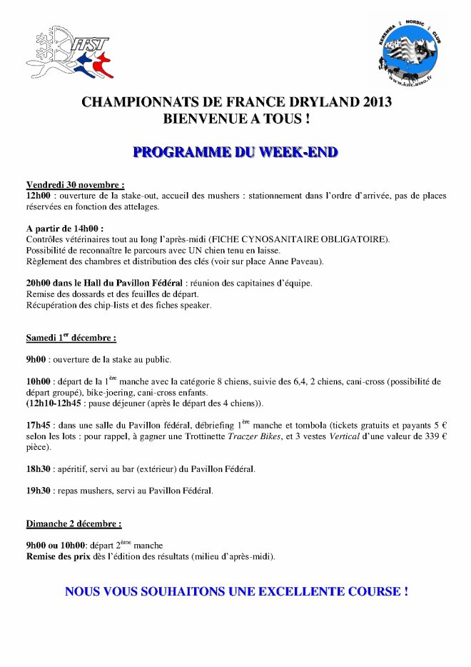 Championnats de France de Mushing Dryland, Dept 41, 1 et 2 décembre 12 31276210