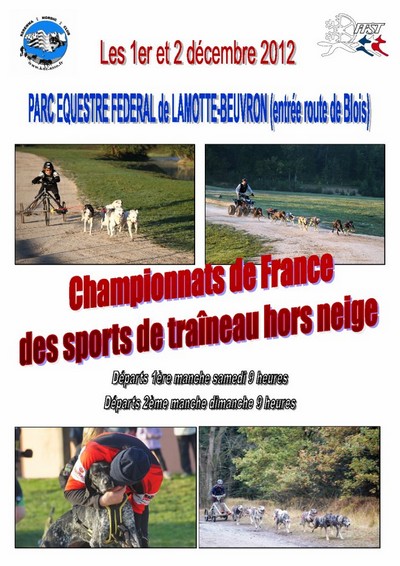 Championnats de France de Mushing Dryland, Dept 41, 1 et 2 décembre 12 Sports10