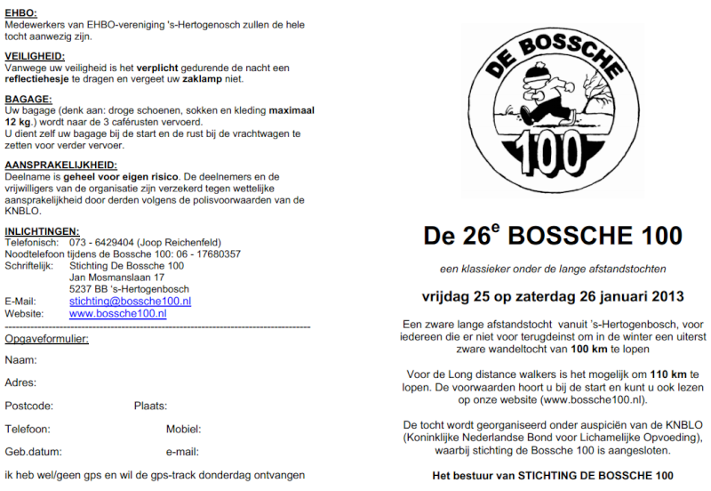 De Bossche 100, 100/110km( NL), 110 places: 25-26/ 01 / 2013 Bossch11