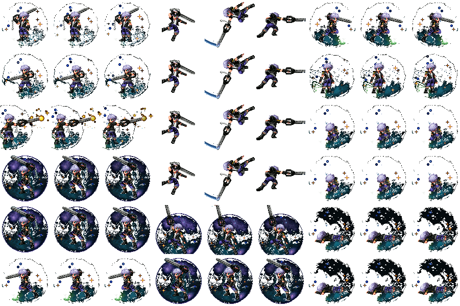 Kingdom Hearts 3 Chara (pixel art) battlers ( rip FF Brave exvius ) Face Riku_k10