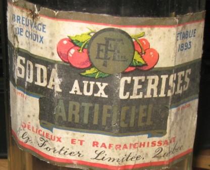 bouteille fortier etiquette soda aux cerises Img_2921