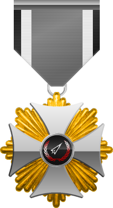 Gold level of Silver Cross of the Silver Arrows - This award is given to a member who distinguished in a number of Community Events. Gold level is the third of six.