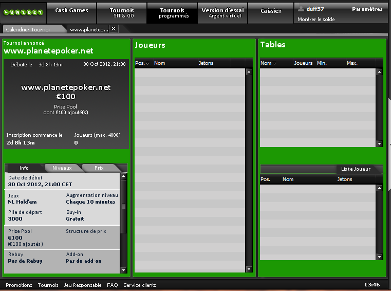 UNIBET.FR: FREEROLL 100€ PLANETEPOKER LE 30 OCTOBRE ! Captur11