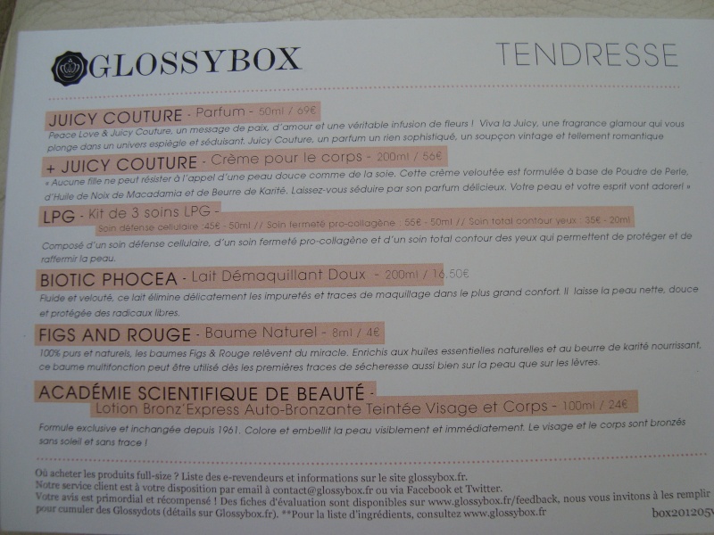 [Mai 2012] Glossybox "Tendresse" Dsc06010