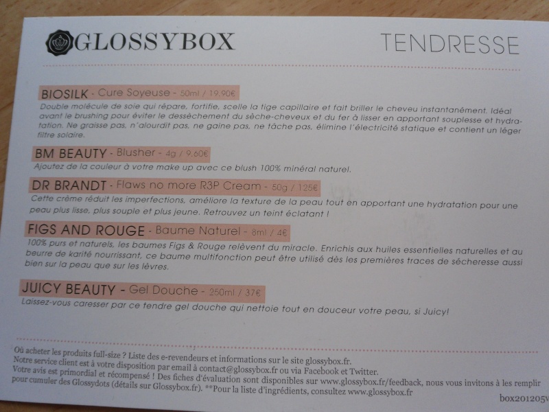 [Mai 2012] Glossybox "Tendresse" Sam_1210