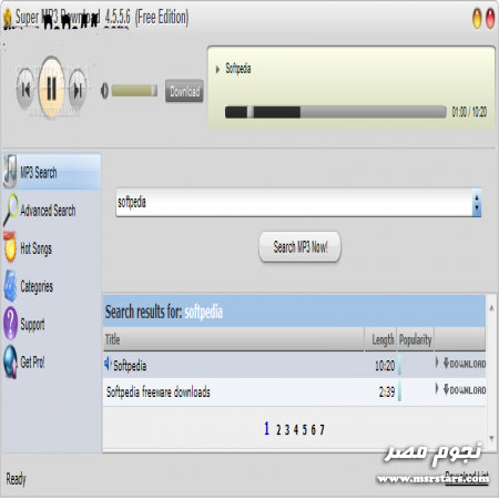 برنامج بحث عن ملفات الصوت MP3 في كل الانترنت وتحميلها في جهازك بسرعه فائقه برنامج Super MP3 Download بكل سهولة Msrsta10