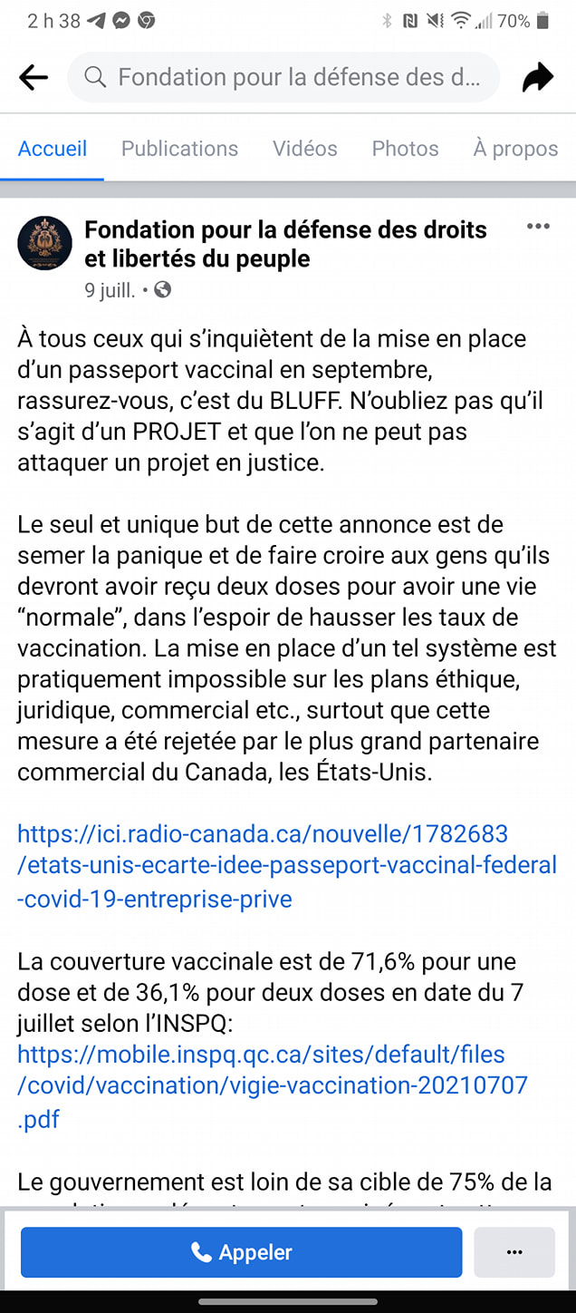"C'est du bluff", - Déclaration de Stéphane Blais concernant le projet de Pass Sanitaire au Québec ! 24150010