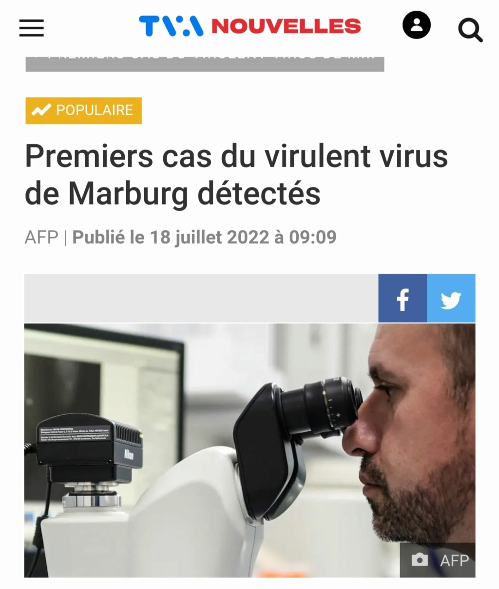 ATTENTION- DANGER: Nous préparerait-on une nouvelle Pandémie avec le Marburg, le cousin de l'Ebola ? - Page 2 29377910