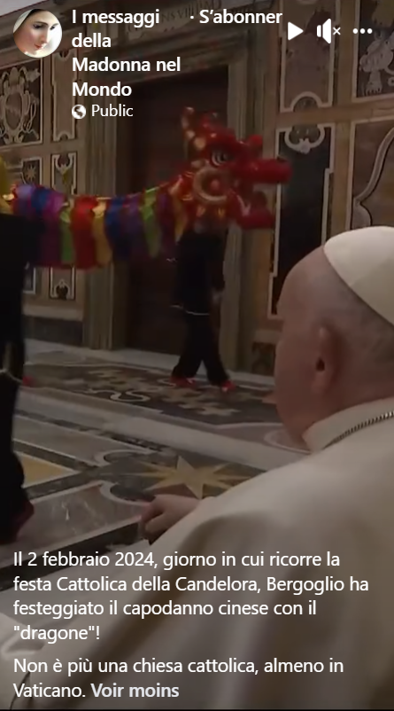 Vidéo-Scandale : "À la Chandeleur, le Pape François recevait des Danseurs avec des Dragons Chinois ! Captu907
