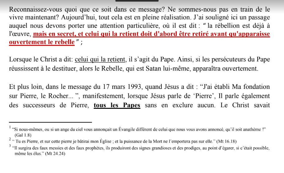 MESSAGES SUR LE FAUX-PROPHÈTE : Vassula Ryden interdit de s'en prendre au Pape François !  Captu911