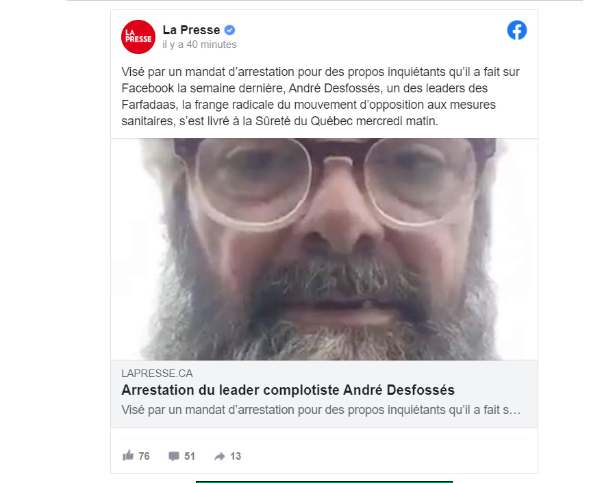 QUÉBEC - Le Leader de la Résistance Sanitaire, André Desfossés, tient des propos très inquiétants Captur51