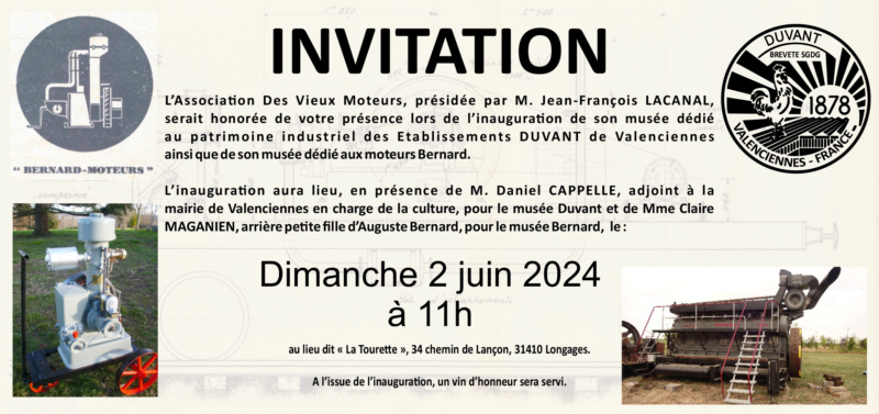 MUSÉE BERNARD-MOTEURS À LONGAGES (31) INAUGURATION LE 2 JUIN 2024 Invita11