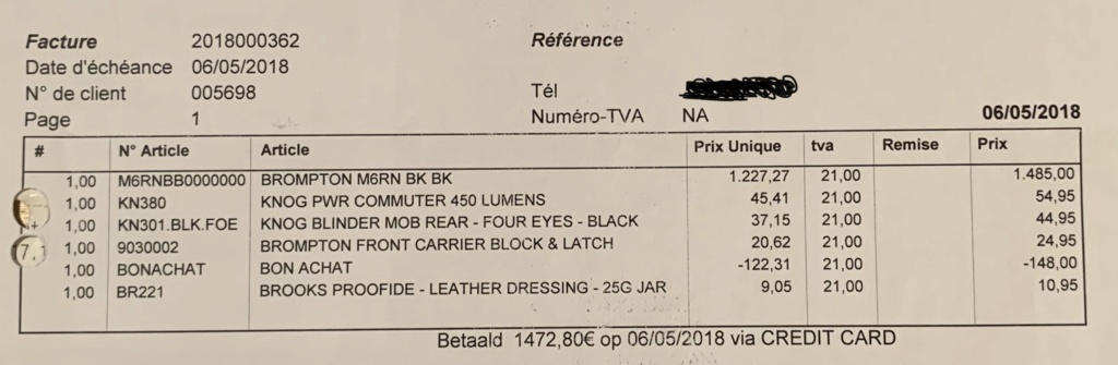 A vendre Brompton M6R - 2018, cadre et fourche noirs  28b30b10