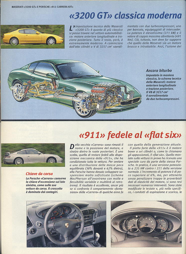 megaprova 3200gt vs 996 carrera ....quattroruote...giugno 1999 04210