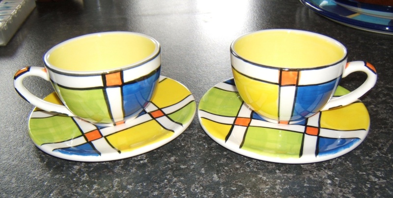 cups - Fantastic Art Deco style Christine Harris cups & saucers Christ14