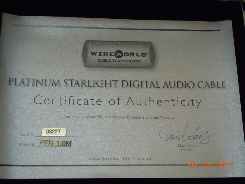 (wts) Wireworld Platinum Starlight USB - 1 meter (Used) Dscn0517