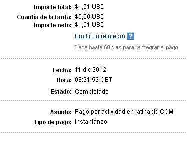 1º pago de latinaptc 1.01$ Latina10
