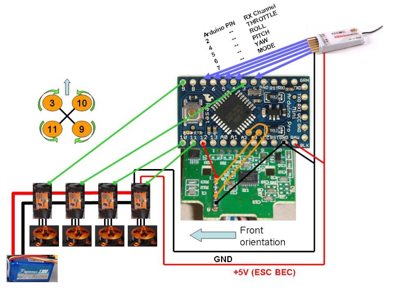 Projet Multiwiicopter QUAD X   Quadx10