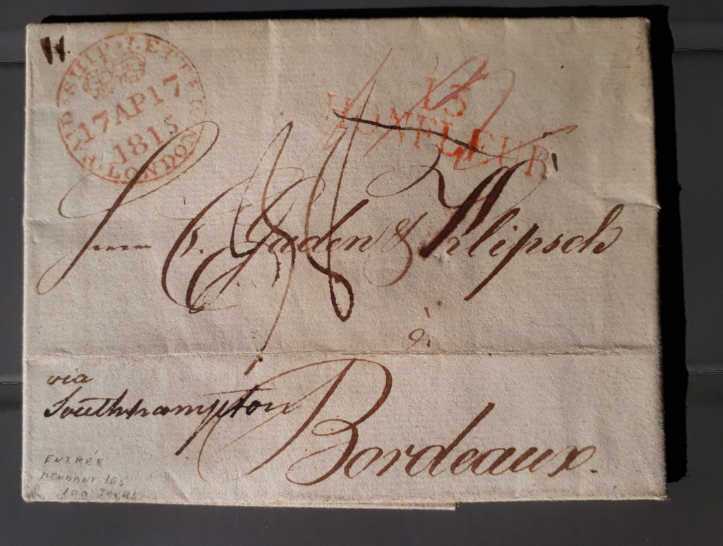 London Paid Ship Letter 1815 20240112
