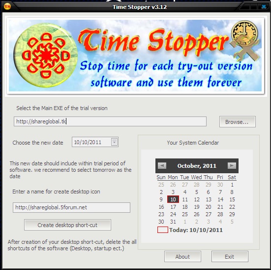 Time Stopper 3.12 | Kéo dài thời gian dùng thử phần mềm Untitl97
