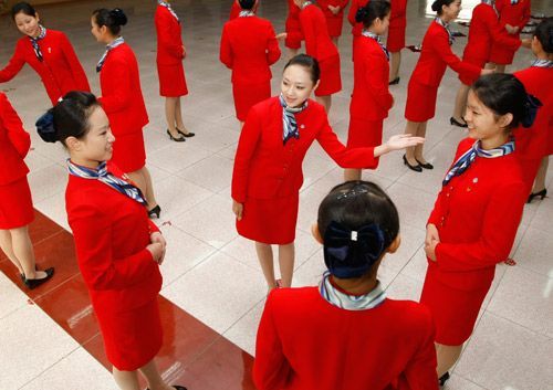 China stewardess training during the Olympic games 2008 310