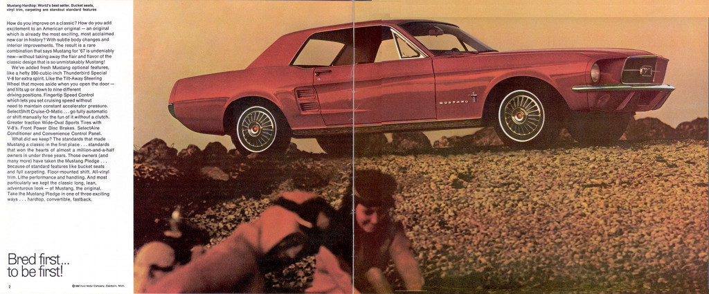 Brochure en anglais, Mustang 1967, version américaine, reproduction 1967_012