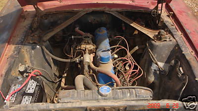 Détails : photo devant et cage moteur de Mustang 1967 1968 7f01t110
