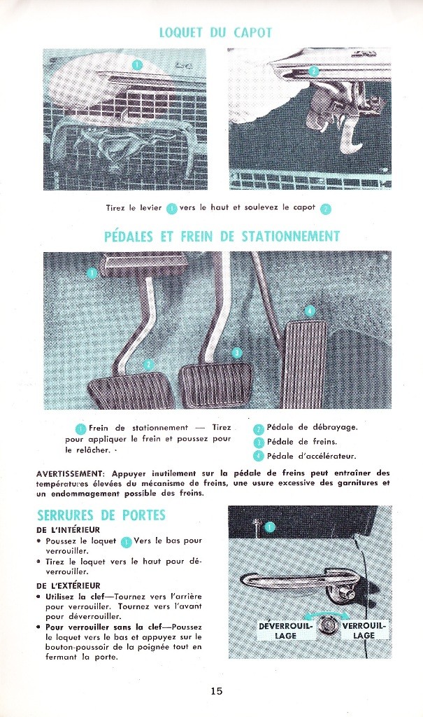 Le manuel du propriétaire enregistré de la Mustang 1967, édition française Québec Mustan28