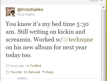 Tech N9ne already working on 2012 ALBUM. Captur10