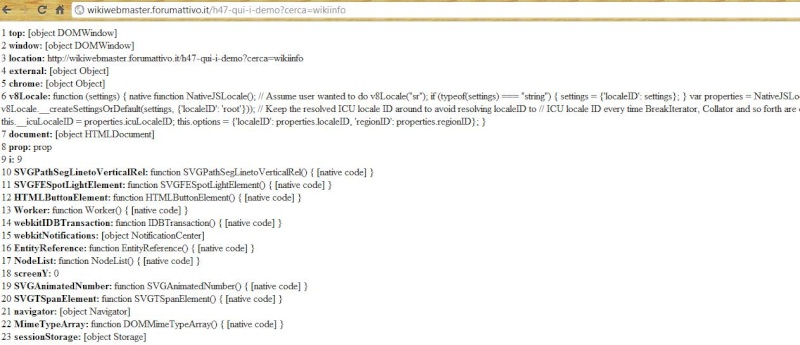 Codice Javascript per conoscere le proprietà di Windows supportate Demoja10