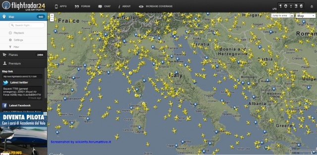 Constare il traffico aereo - Flightradar24 Flight11