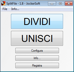 Dividere o unire file - SplitFile Splitf10