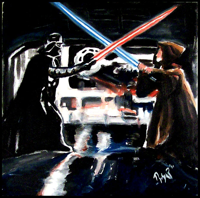 "Duel On The Death Star" Painting For Sale (SOLD) Duel_o10