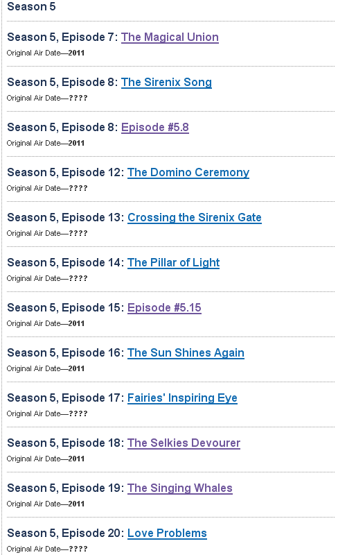Season 5 episode names! Warning! This is a spoiler! Read at your own risk! Not my fault if you read it okay? Wclowi11