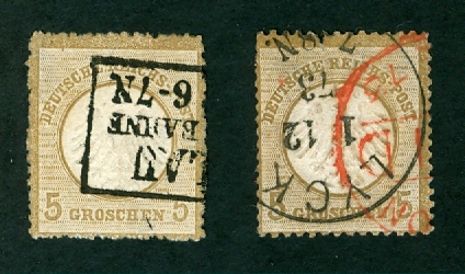 Deutsches Reich 1872 bis 1874 - Brustschildausgaben 2_x_mi10