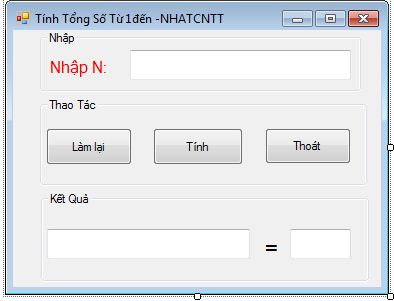 Bài Tập Tính Tổng Các số từ 1 đến N bằng C# Tong10