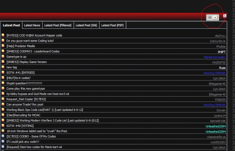 how do i add a dropdown menu on new latest topics to display the number of topics shown Post_c10