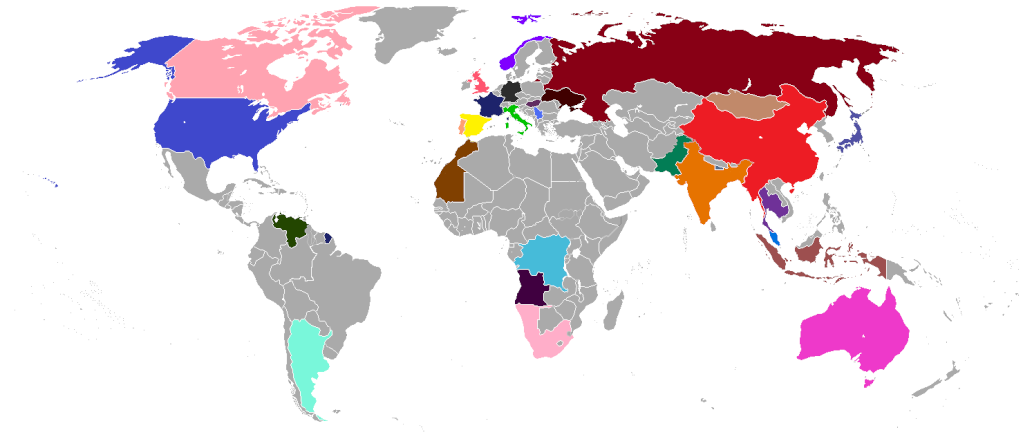 Carte du monde et des pays joués.  V8_21012