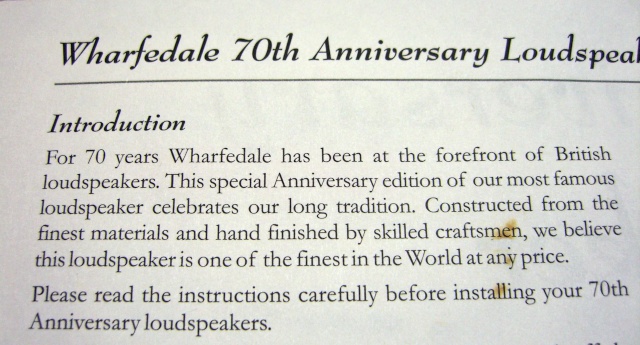 Wharfedale 70th Anniversary Speakers Wharfe22