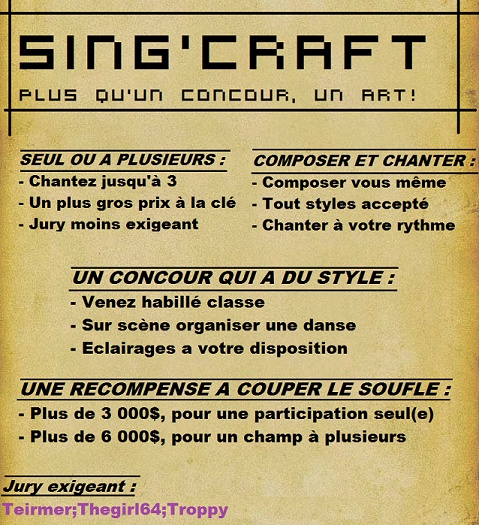 Concour de chamt Sing'Craft Affich11