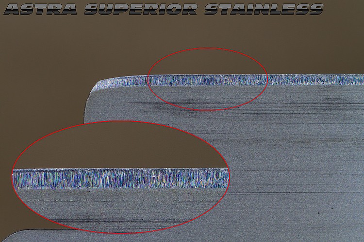Comparaison du "FIL" des lames en photos Astra-11