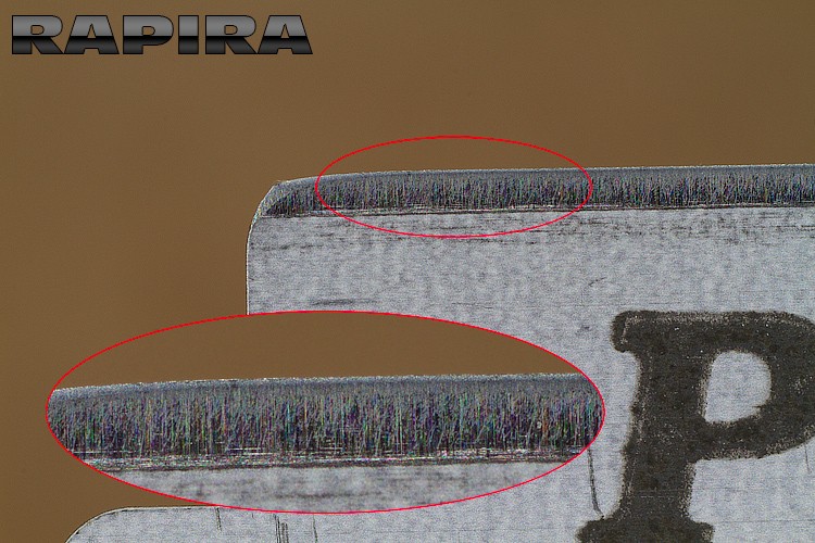 Comparaison du "FIL" des lames en photos Rapira10