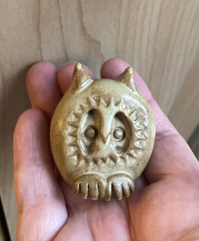 Stoneware Owl stamped  Fisher Taunton  10d11b10