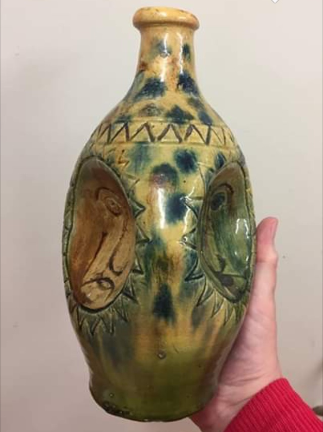 Picasso-esque bottle vase from Ostend / Bredene, Belgium 1aa6e010