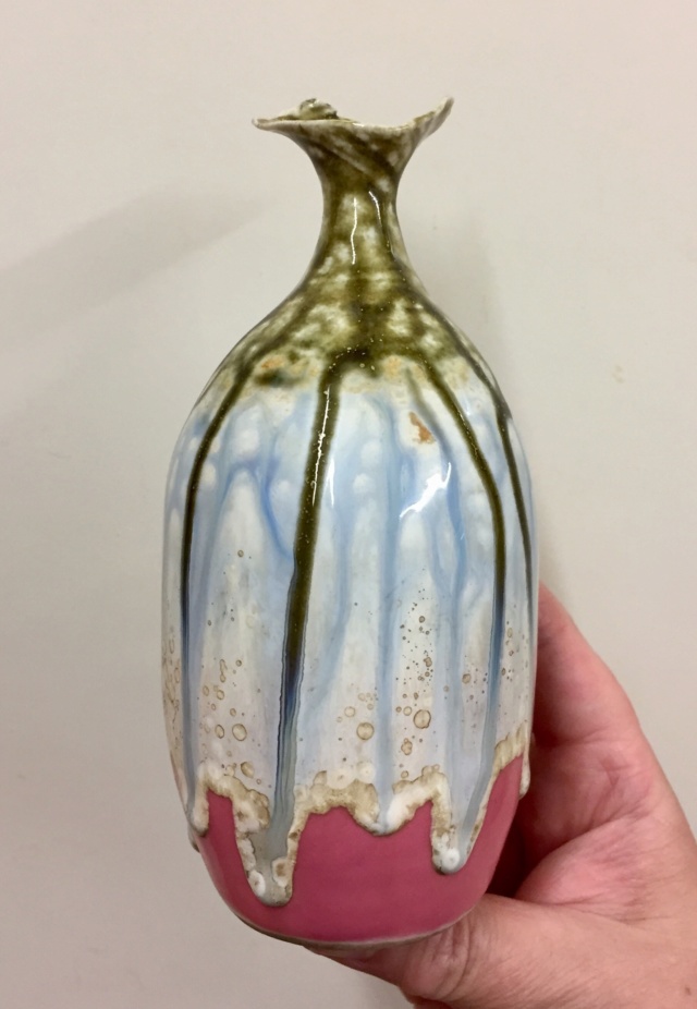 Mystery porcelain bud vase with drippy glaze - Chinese? 590ee810