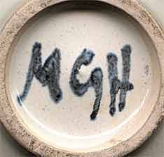 Stoneware flaired bowl, MGH mark?  Mary Gibson Horrocks? Mirka Golden-Hann? 62ea5010
