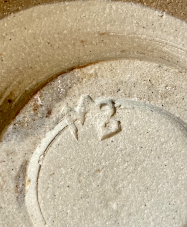 Mixed clay bowl. Mystery MB mark (prob not Michael Bayley)  63a43b10