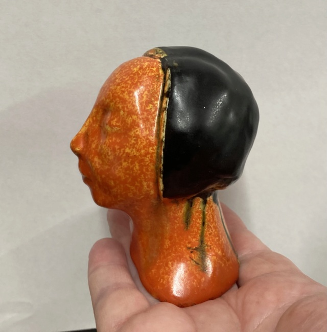 Orange glazed head; 20’s style. Hungarian?  Ac1f9410