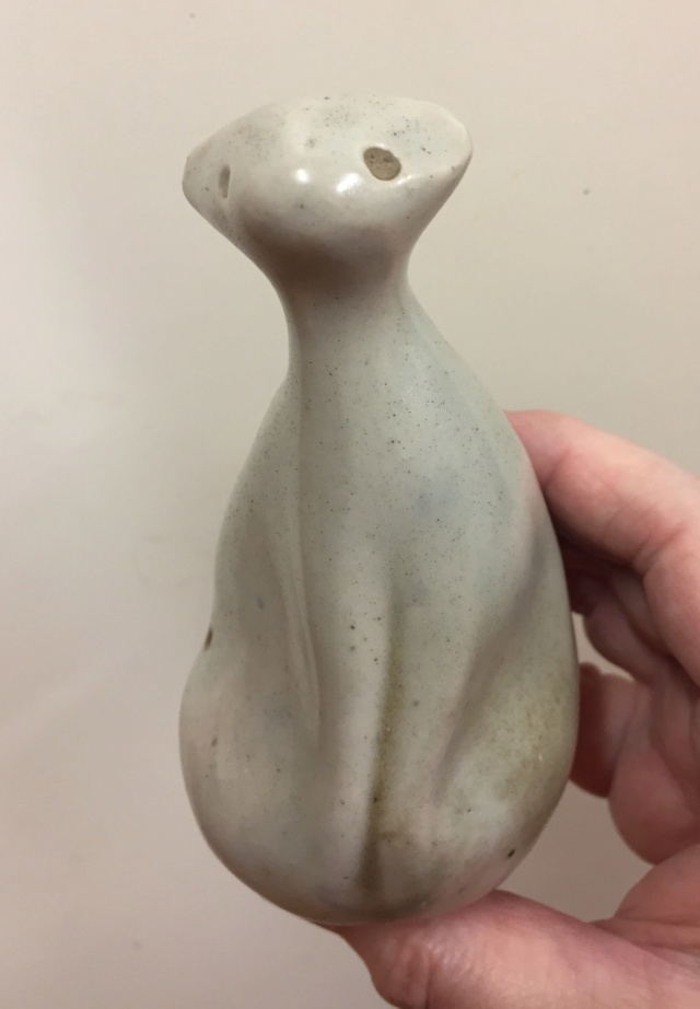 Mystery stoneware cat rattle, unmarked - Briglin influence?  B14ea410