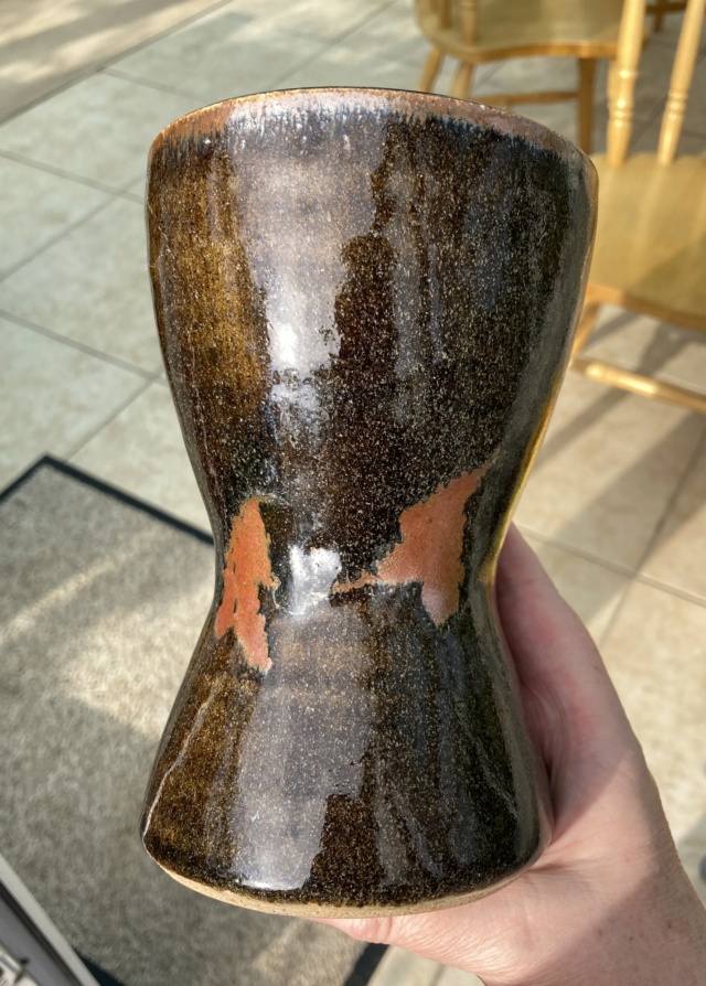 Unmarked tenmoku waisted vase - probably Muchelney Pottery E95fca10